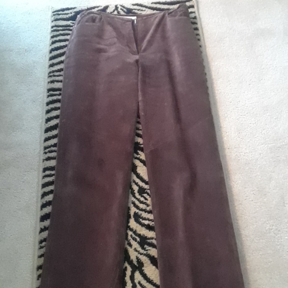 Brown suede leather pants